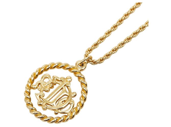 Collana con Logo Placcato Oro Christian Dior D'oro