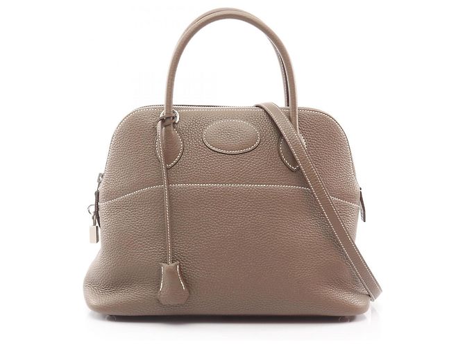 Bolsa Hermès Bolide 31 em cinza Etoupe Marrom Taupe