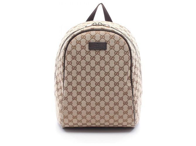 Gucci GG Canvas Backpack Brown Beige