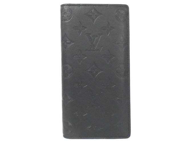Louis Vuitton Monogram Shadow Portefeuille Brazza Wallet Black