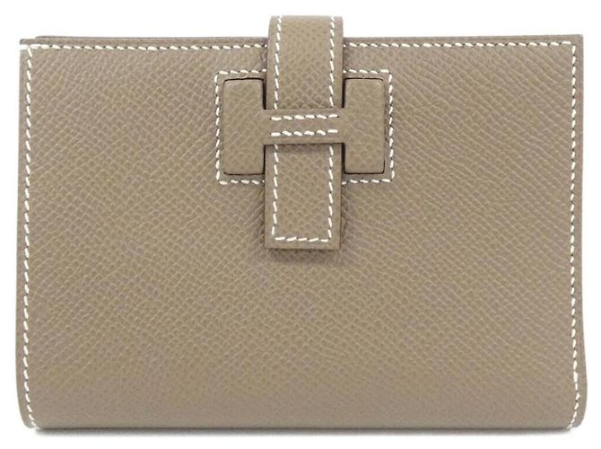 Hermès H Passant Compact Bi-Fold Wallet Taupe