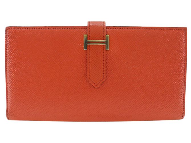Cartera Soufflet Bearn en Epsom naranja de Hermès