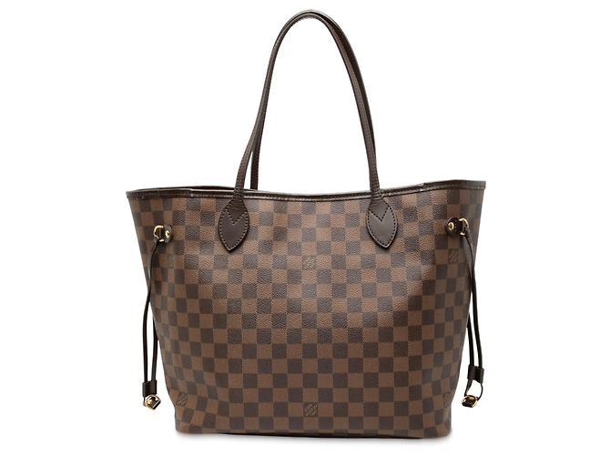 Louis Vuitton Bolsa Neverfull MM Damier Ebene Marrom