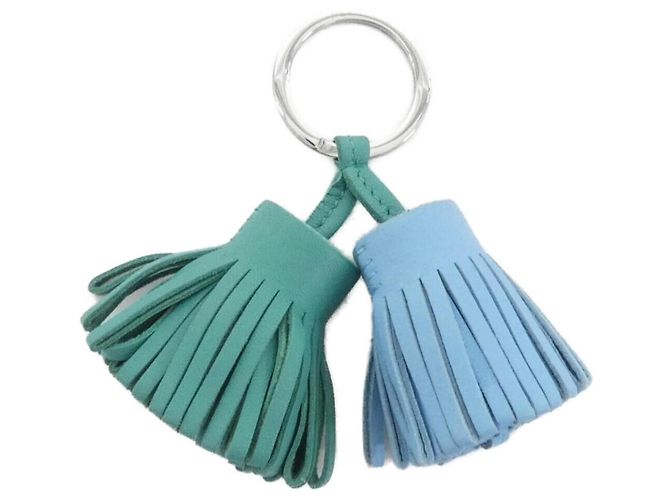 Ring Chaveiro Hermès Carmen Unodos Prata Azul claro