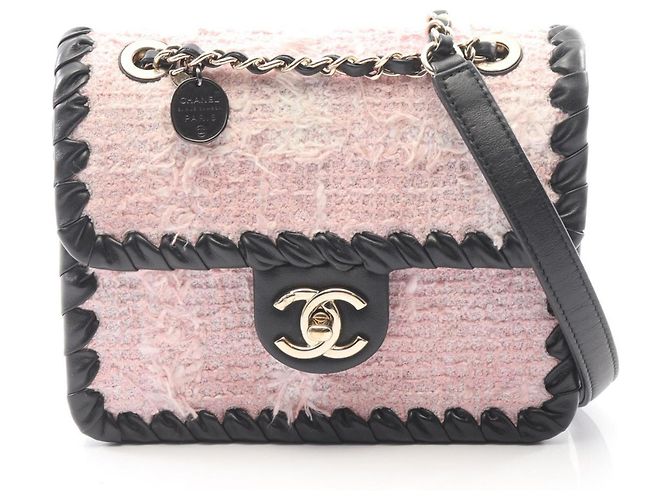 Borsa a Spalla Chanel in Nero e Rosa