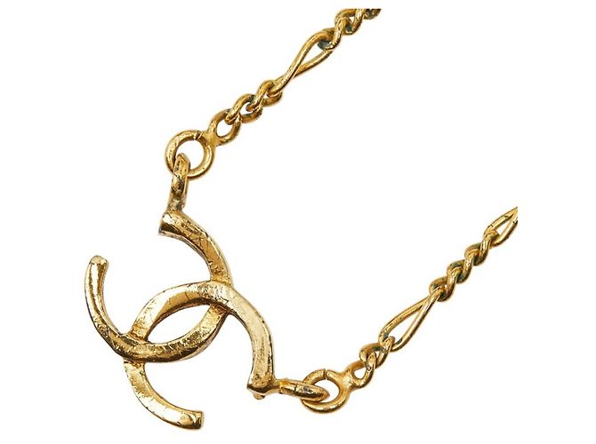 Collana Vintage Placcata Oro CHANEL Coco Mark 1982 D'oro