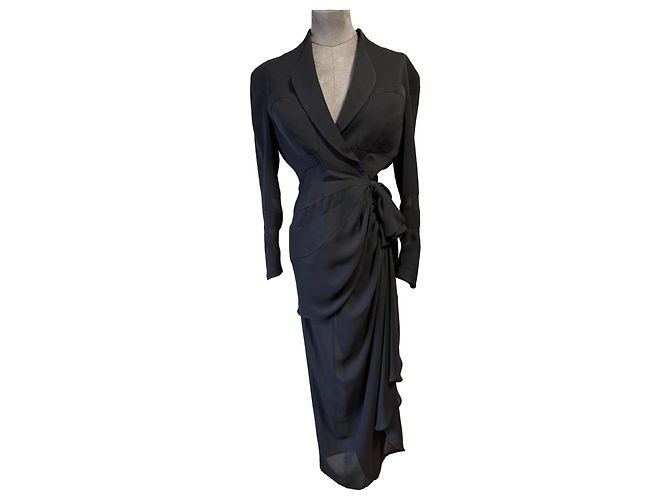 Drapiertes Schwarzes Set von Thierry Mugler