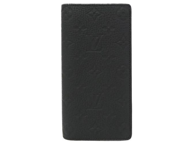 Louis Vuitton Taurillon Monogram Portefeuille Brazza Wallet Black