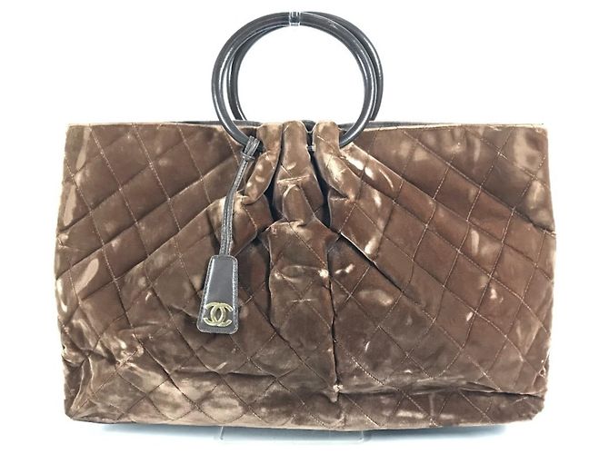 Borsa a mano matelassé marrone Chanel