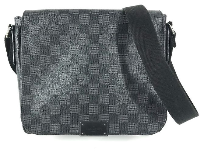 Borsa a tracolla District PM Damier Graphite di Louis Vuitton Nero