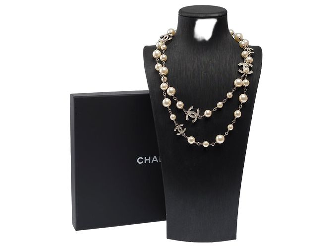Bijoux CHANEL CC em Pérola Branca - 103171 Branco