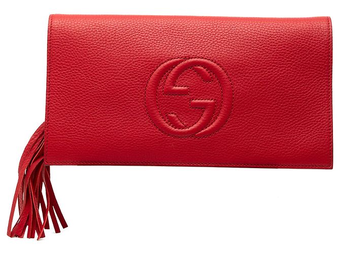 Gucci Rote Leder Soho Disco Clutch