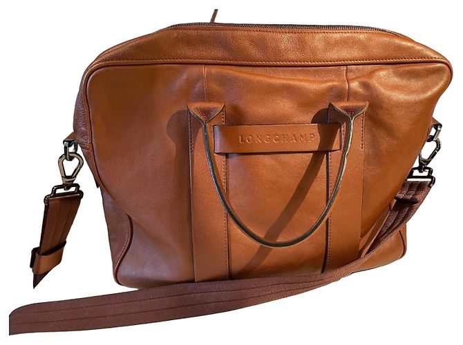 LONGCHAMP Porta Documentos 3D com Alça de Ombro Caramelo