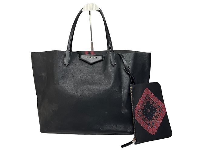 Sac à main en cuir Antigona vintage Givenchy noir abstrait