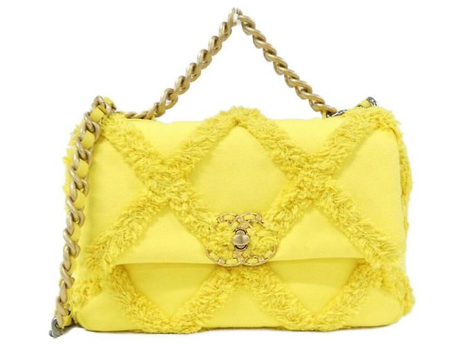Borsa a spalla gialla Chanel 19 Line AS1160 Giallo