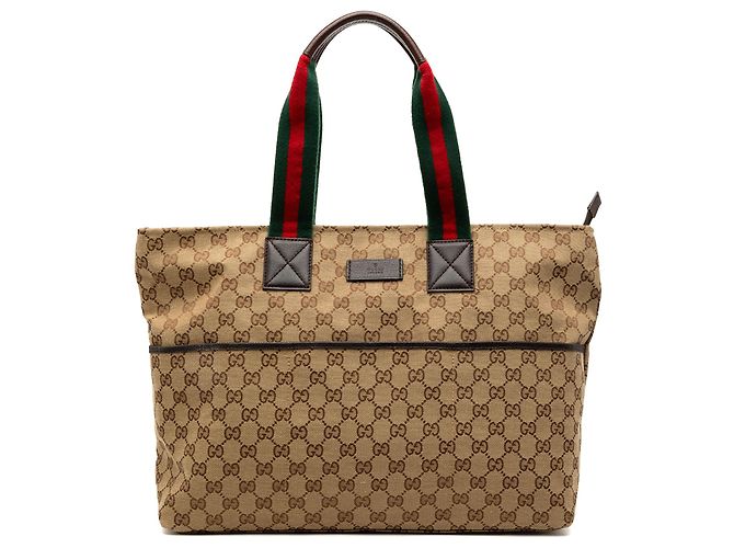 Gucci Braune GG Canvas Tote Beige