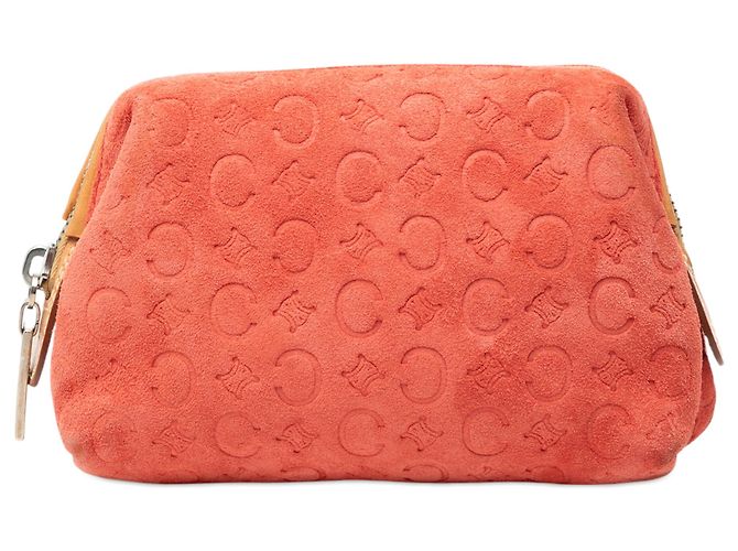 Céline Celine Orange C Macadam Suede Pouch