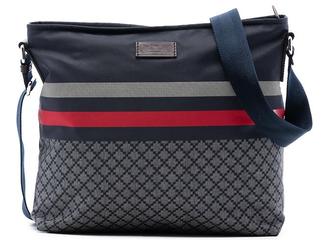 Borsa a tracolla in nylon blu Diamante Gucci Blu navy