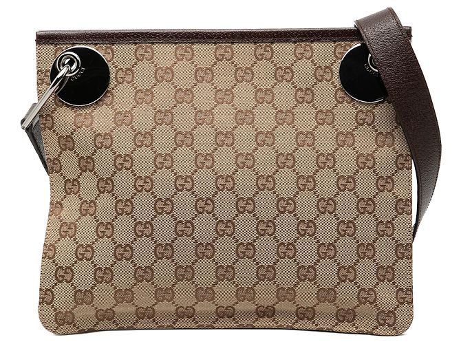 Bandolera Gucci de lona GG marrón Eclipse Castaño Beige