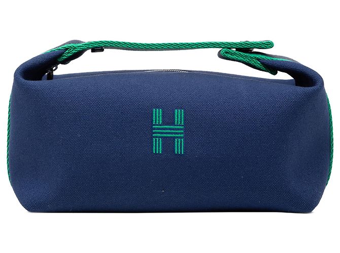 Étui Bride A Brac Petit Toile Bleu Hermès