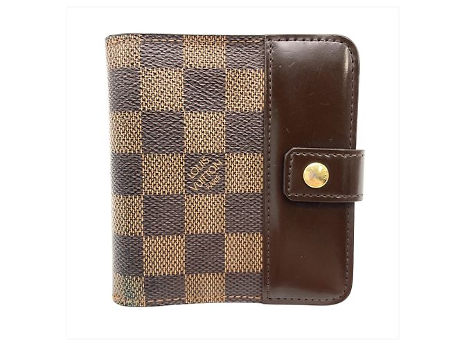 Louis Vuitton Compact Zip Bifold Wallet Damier Ebene N61668 Brown