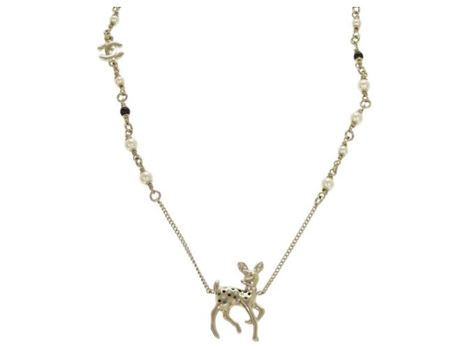Collana in strass placcata oro Chanel D'oro