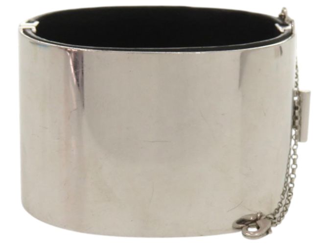 Céline Bracciale in pelle nera e argento di Celine Nero