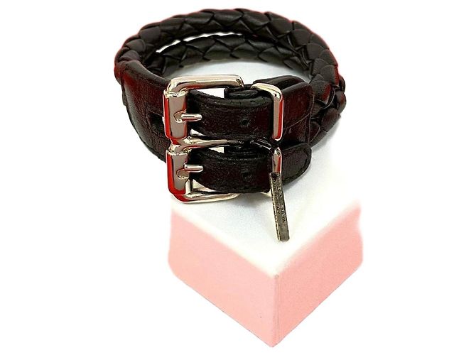 Bracciale in pelle Bottega Veneta Nero