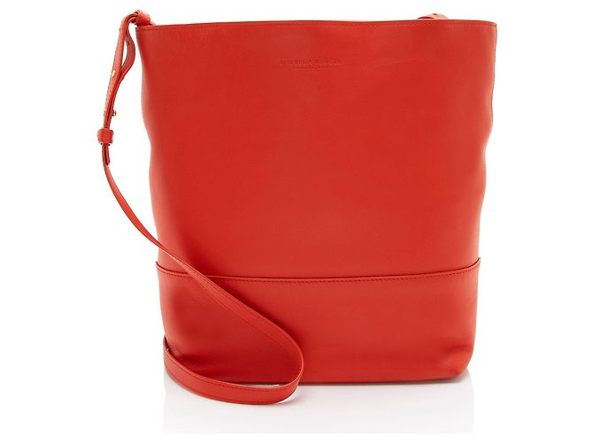 Borsa a secchiello in pelle nappa Bottega Veneta Rosso