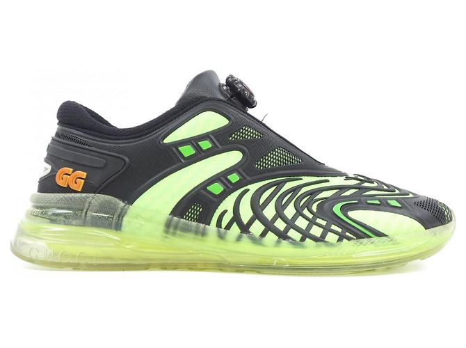 Sneakers Gucci in pelle nero e verde 620337