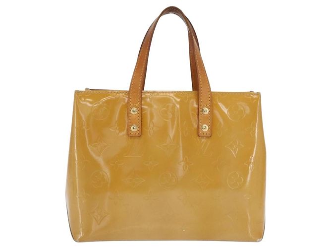 Sac à main Reade Monogram Vernis PM de Louis Vuitton Beige