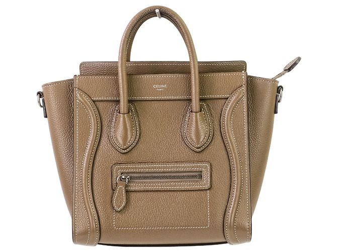 Céline Bolsa Celine Luggage Nano Shopper 2 em 1 Marrom