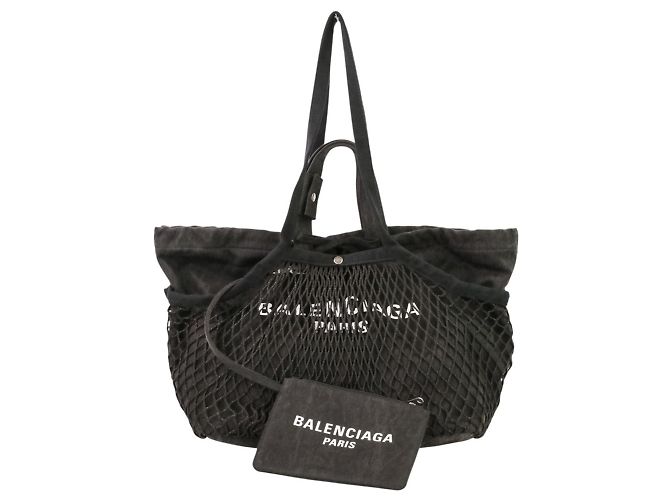 Everyday Balenciaga 24/7 Mesh gewaschene Tote-Tasche Schwarz