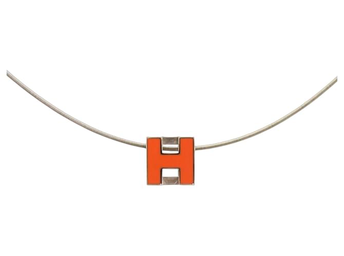 Collier Hermès Carge d'Ache H Cube Métal Orange 