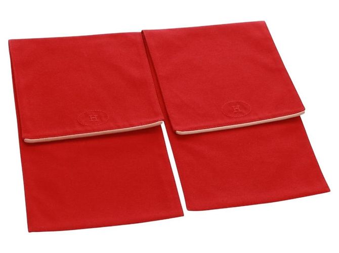 Hermès Pochette en toile rouge HERMES Auth bs32696V