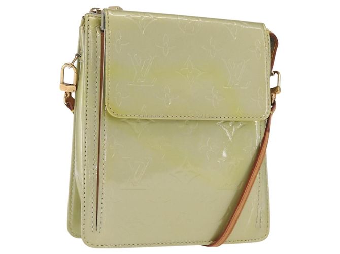 LOUIS VUITTON Monogram Vernis Motto Accessory Pouch Gris M91030 LV Auth BA10058 Grey