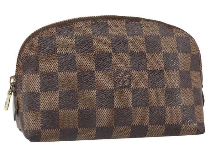 LOUIS VUITTON Pochette Cosmética PM Damier Ebene N47516 Auth LV ka1935