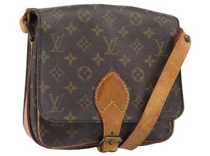 LOUIS VUITTON Bolsa de Ombro Monogram Cartouchiere MM M51253 LV Auth ka1989