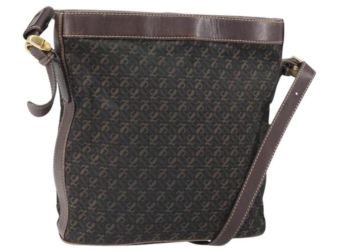 Bolsa de Ombro LOEWE em Lona Marrom Dourado Auth gh1652