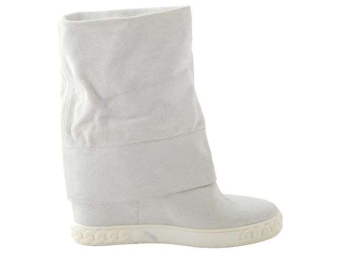 Autre Marque Botas de tornozelo de couro Casadei Cinza