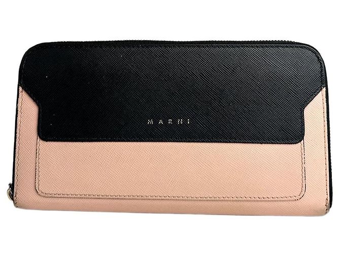 Vintage Marni Leather Wallet Rose Black