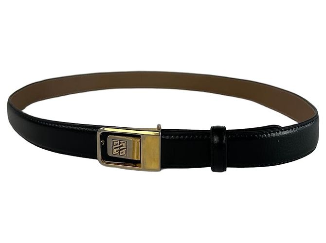 Vintage Givenchy Schlangenprägung Leder Gürtel Schwarz