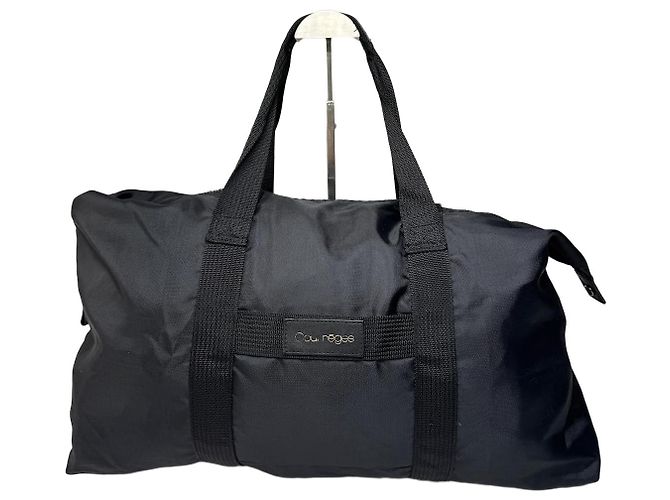 Bolsa de viaje vintage Courreges de poliéster negra Negro