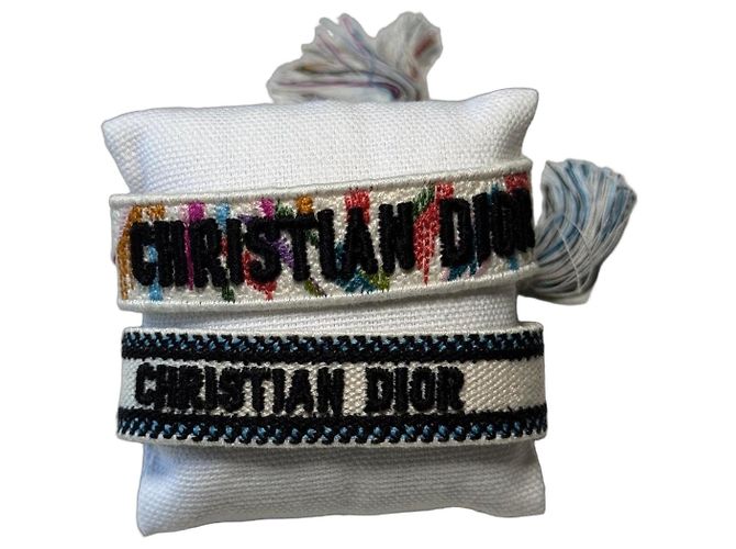 Conjunto de dos pulseras Christian Dior/RefB2266WOMC Negro Blanco Multicolor