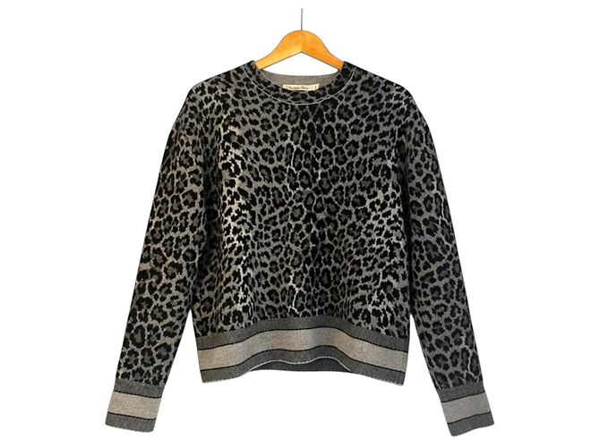 Cashmere-Pullover mit Leopardenmuster Christian Dior Grau Leopardenprint