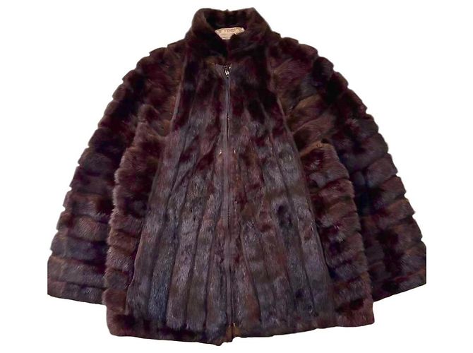 Casaco de pele de vison marrom Fendi