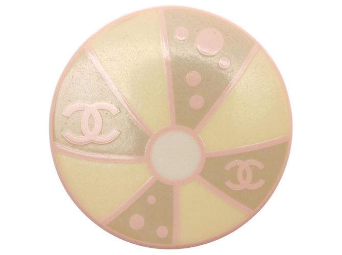 Chanel Coco Mark Brosche Silber Pink Mehrfarben