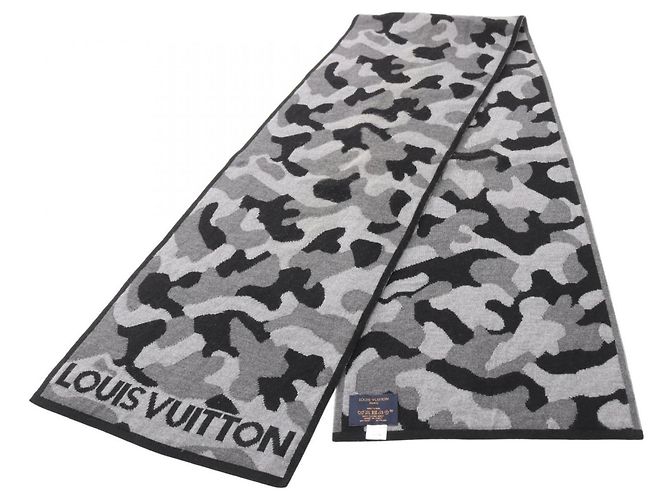 Cachecol Militar Louis Vuitton Marrom Preto