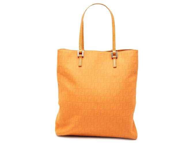 Bolso tote de lona Zucchino naranja de Fendi
