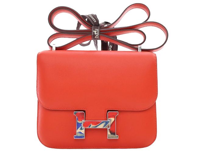 Hermès Naranja Mini Swift Marble Constance 18 Roja